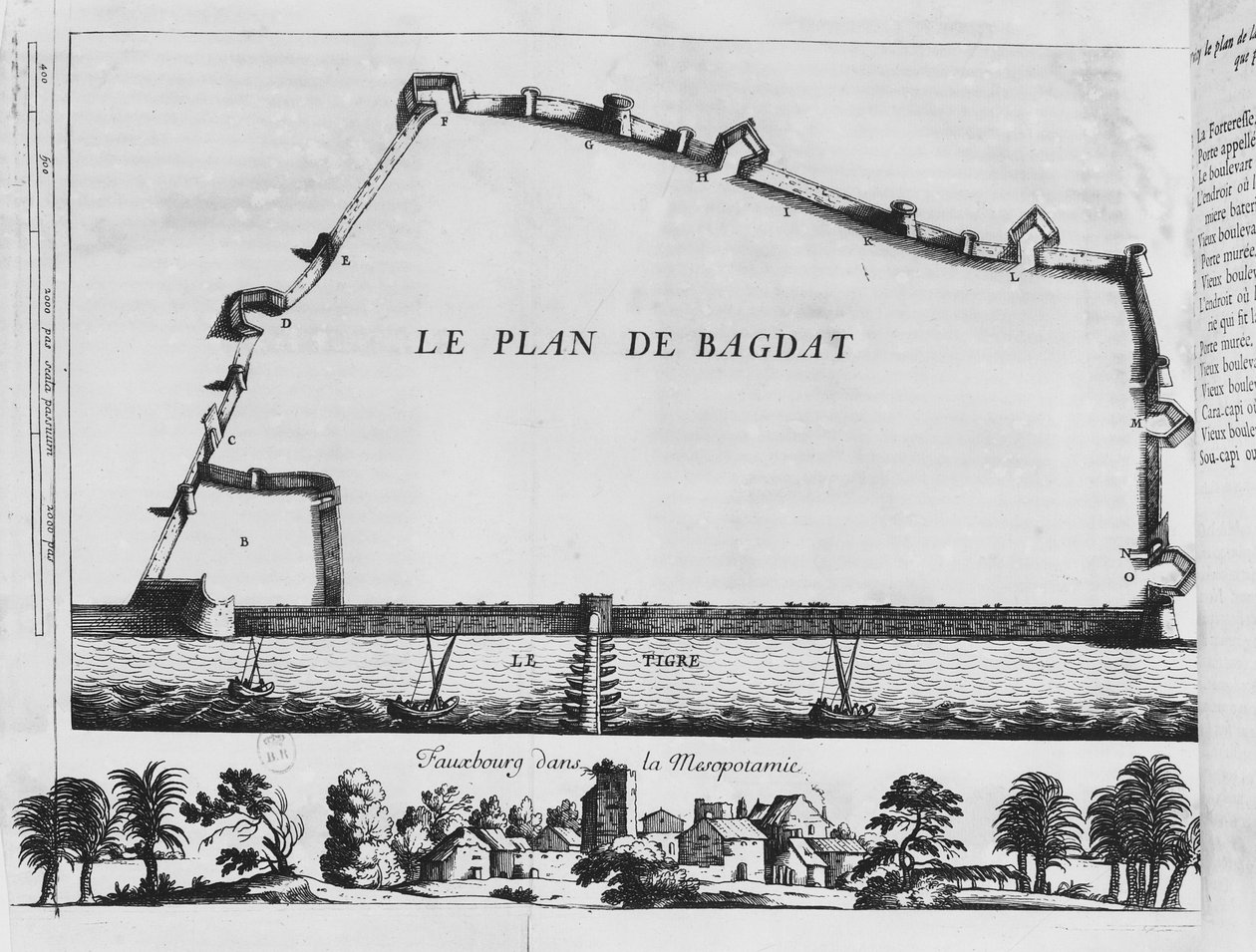 Plano de Bagdá, das seis viagens de JB Tavernier, 1676 de French School