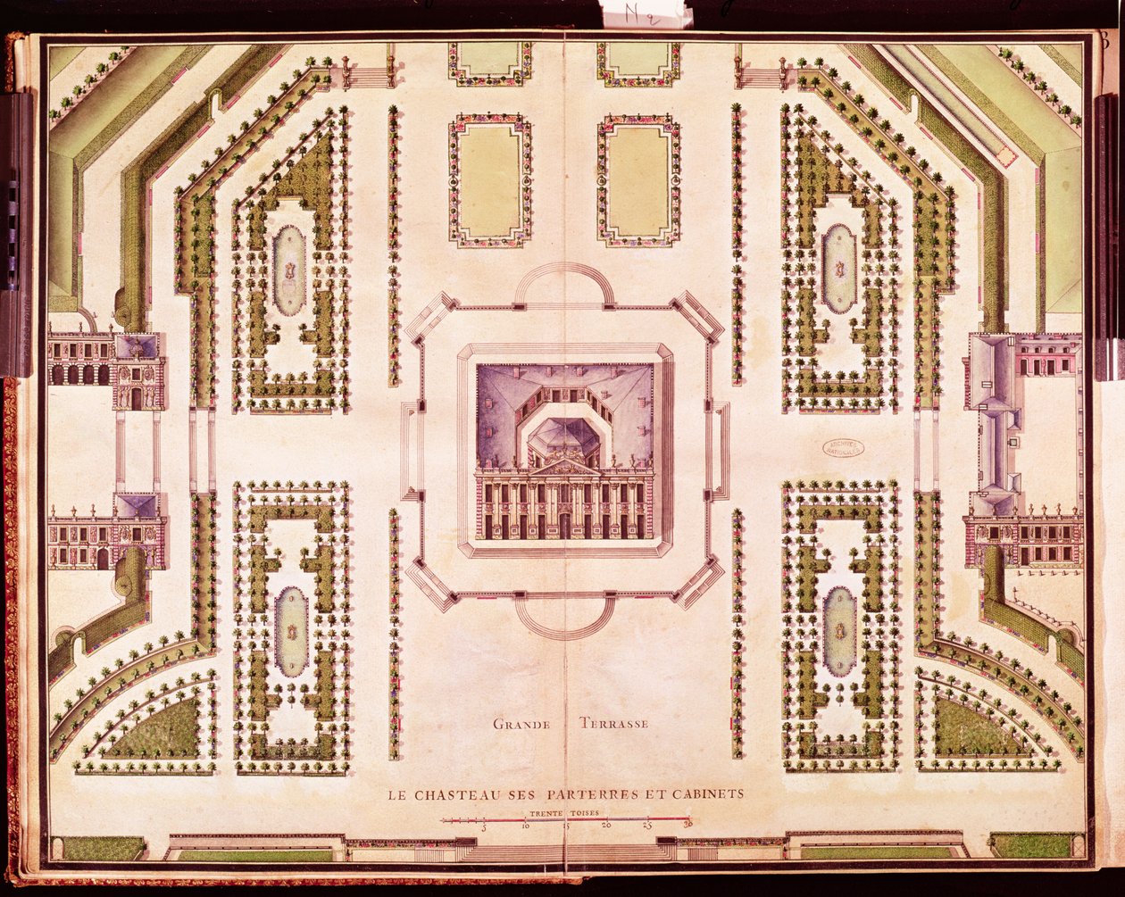 Plano do Grande Terrasse do Chateau de Marly, 1714 de French School