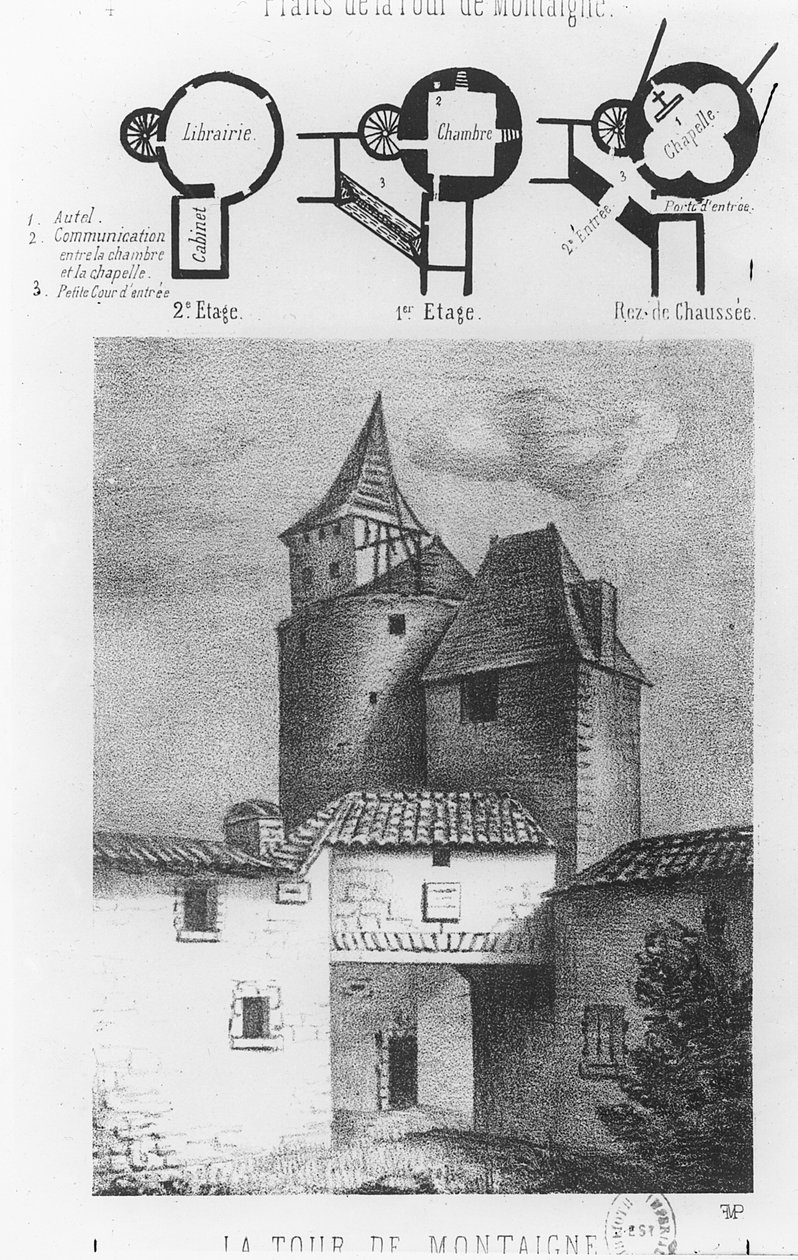 Plano do Tour de Montaigne, em Saint-Michel-de-Montaigne (litho) de French School