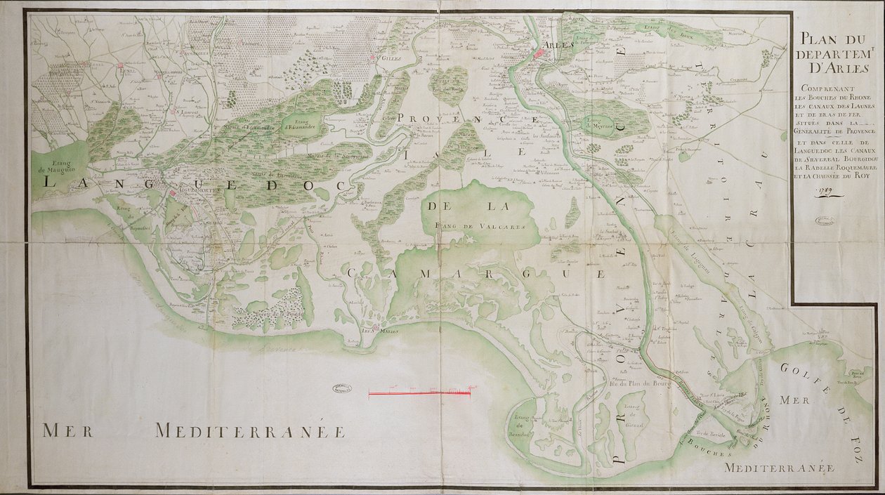 Plano dos departamentos de Arles, 1789 de French School