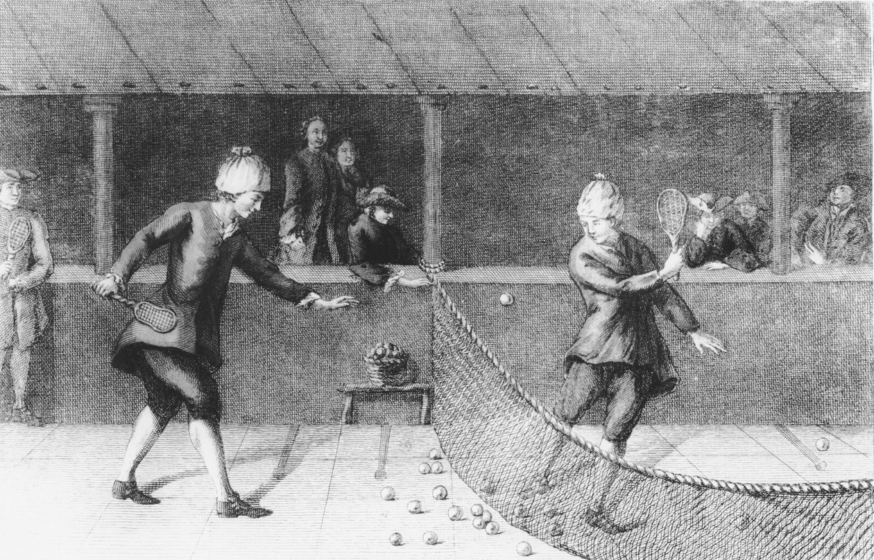 Tocando Jeu de Paume em Paris (gravura) de French School
