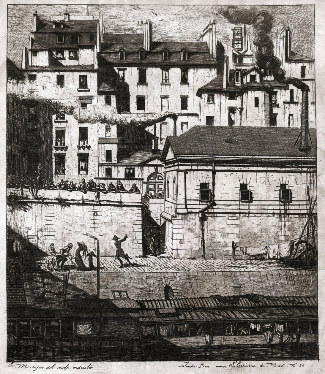 Polícia em Paris. (gravura, ca. 1860) de French School