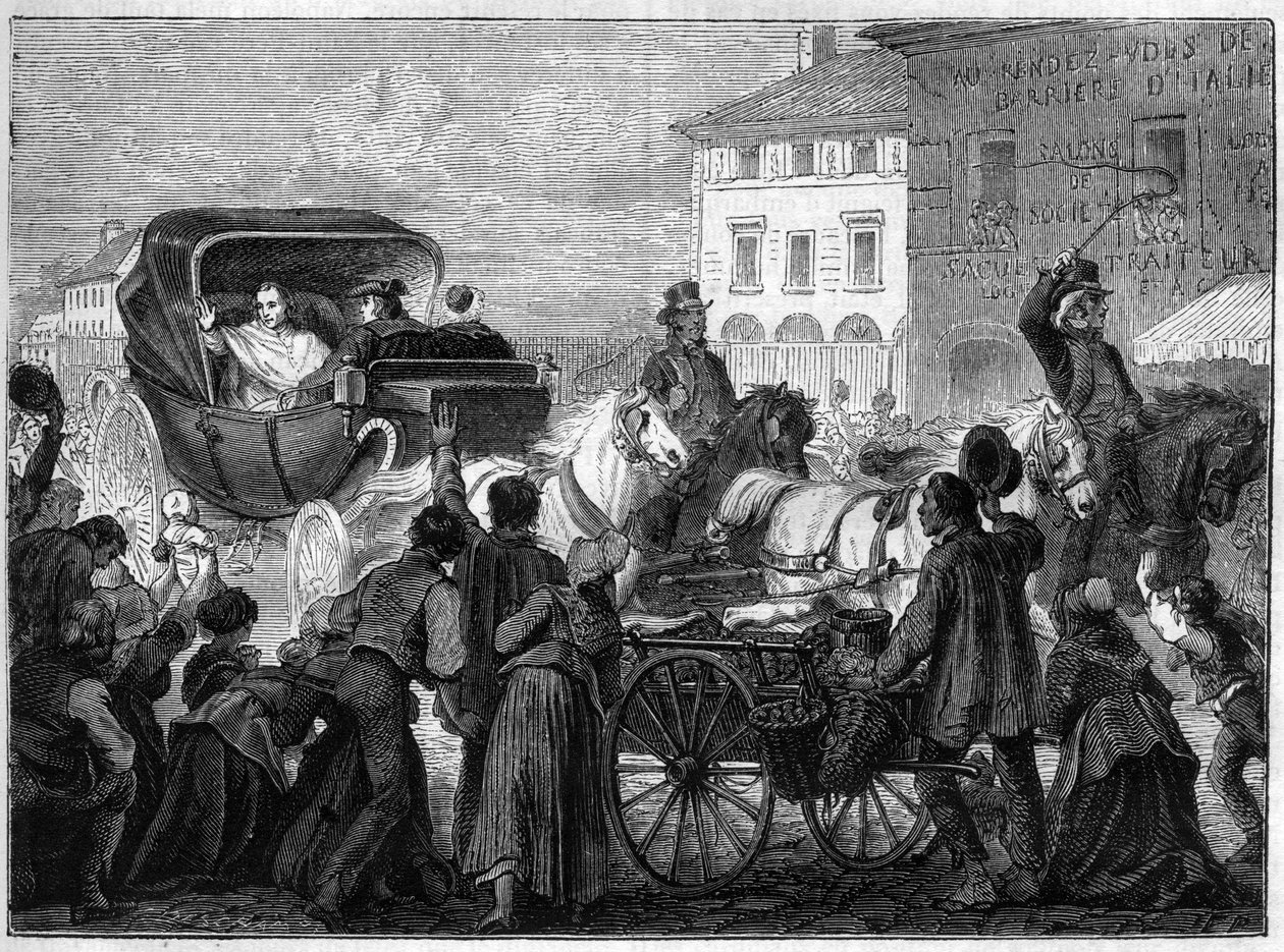 O Papa Pio VII (PIO PIUS) (1742-1823) deixou Paris em 4 de abril de French School