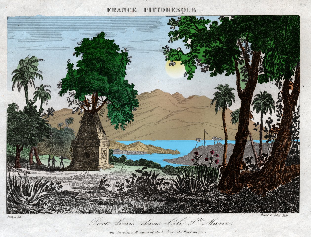 Port Louis em Madagáscar. (gravura, ca. 1850) de French School