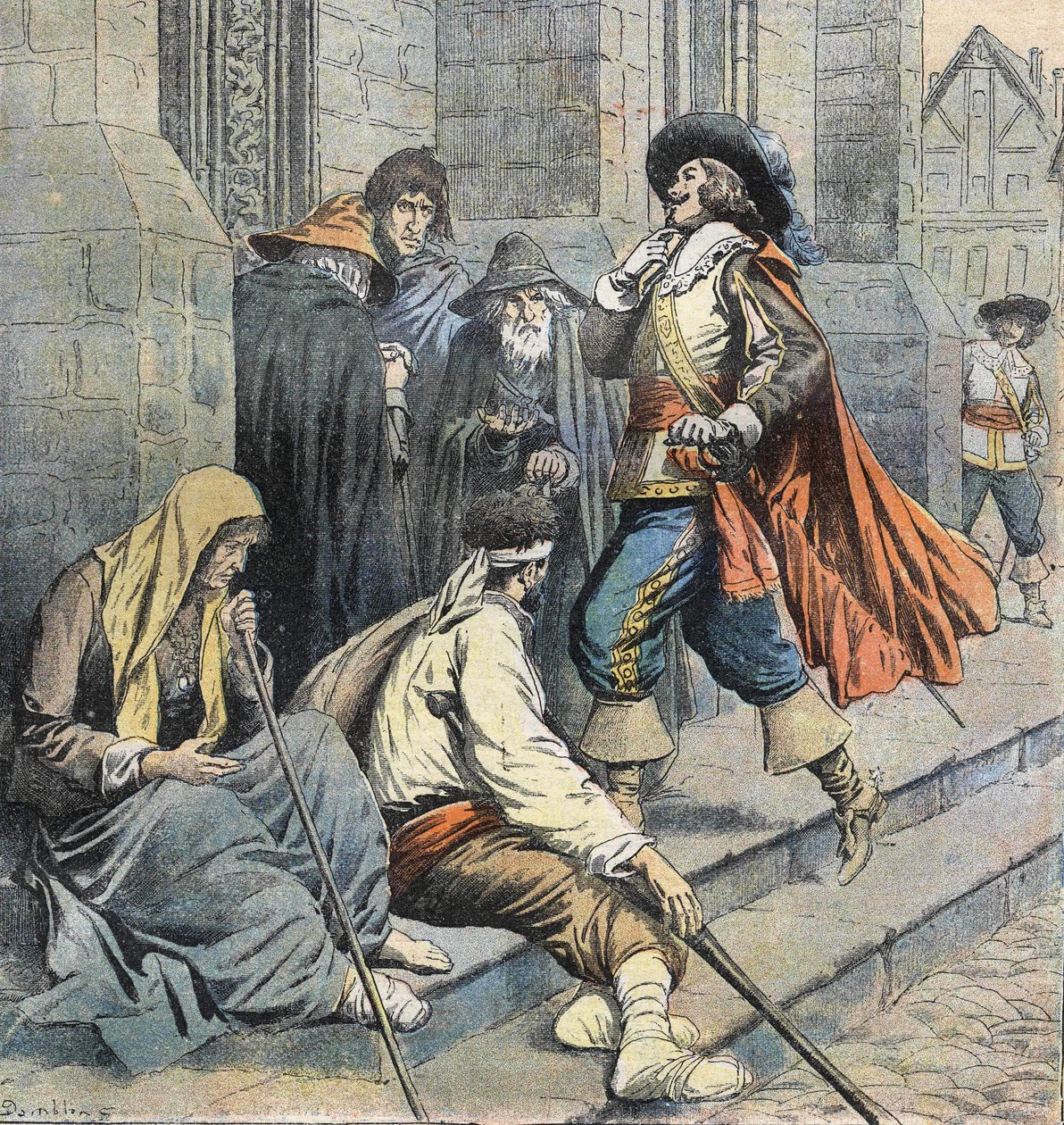 Porthos retornando à Igreja de São Leu é visto por D