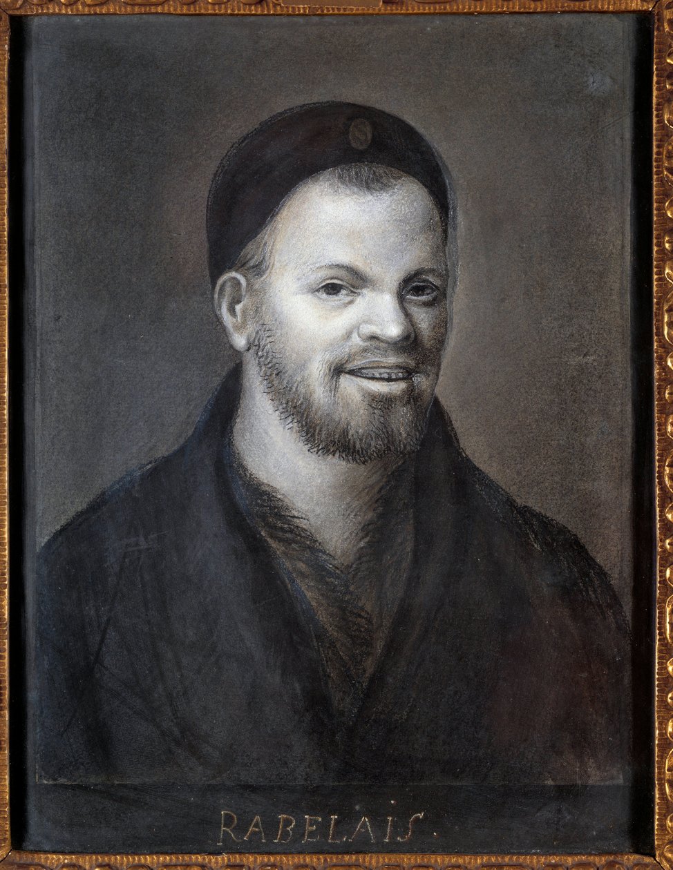 Retrato assumido de François Rabelais (1494-1553), escritor e médico francês. Desenho da Escola Francesa, 22,5 x 17 cm de French School