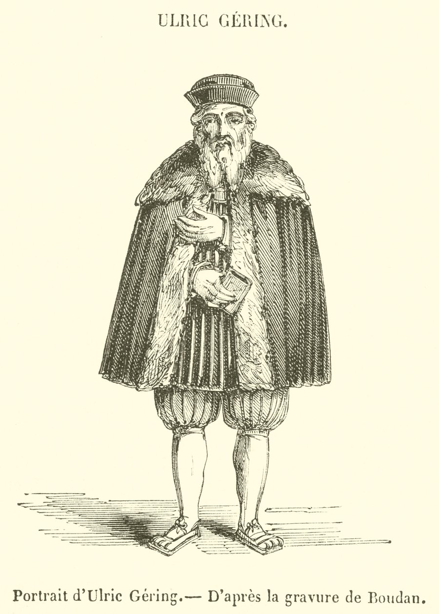 Retrato de Ulric Gering (gravura) de French School