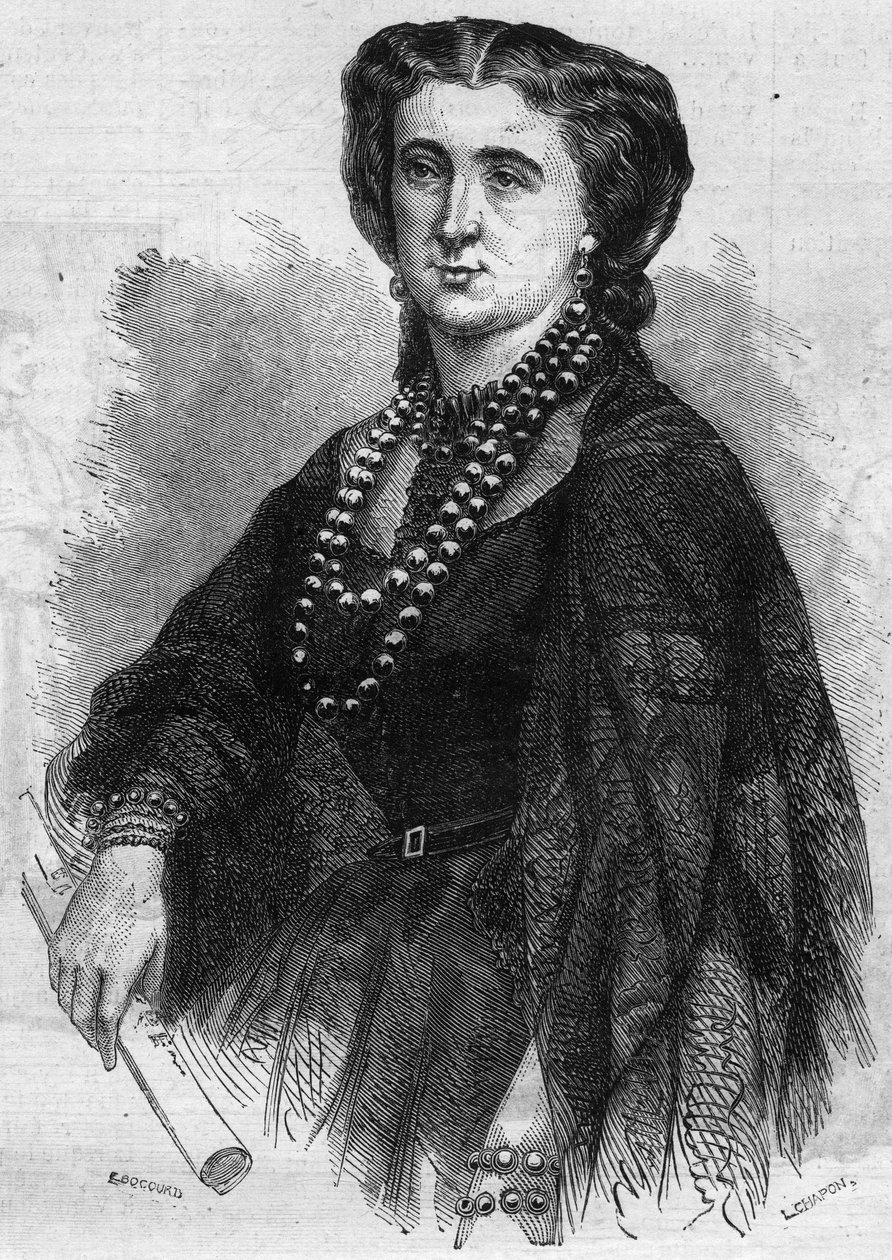 Retrato de Anna de La Grange (Lagrange) (1824-1909), cantora francesa. Gravura em "Le Monde Illustre" n°341 de 24 de outubro de 1863. de French School