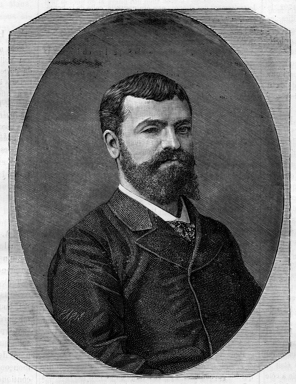 Retrato de Henri-Paul (Henri Paul) Nenot (1853-1934), arquiteto francês, que construiu a Nova Sorbonne em Paris. Gravação em "Le Monde Illustre". de French School