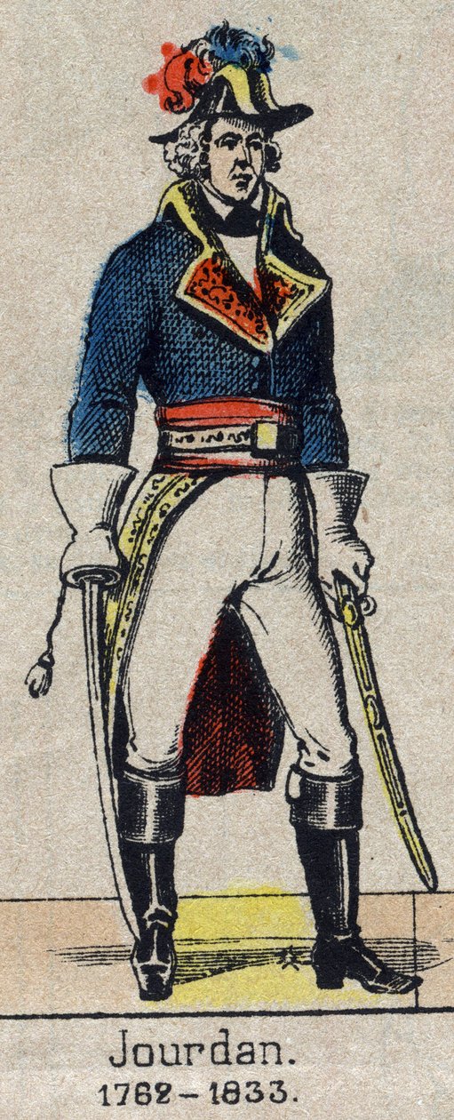 Portrait en pied de Jean Baptiste, Comte Jourdan, marechal de France (1762-1833) Imagem de Epinal do final do século XIX. de French School