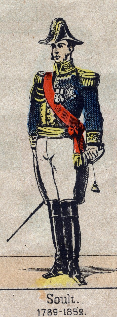 Portrait en pied de Nicolas Soult (1769-1851) marechal de France, Duque da Dalmácia. Imagem de Epinal do final do século XIX. de French School