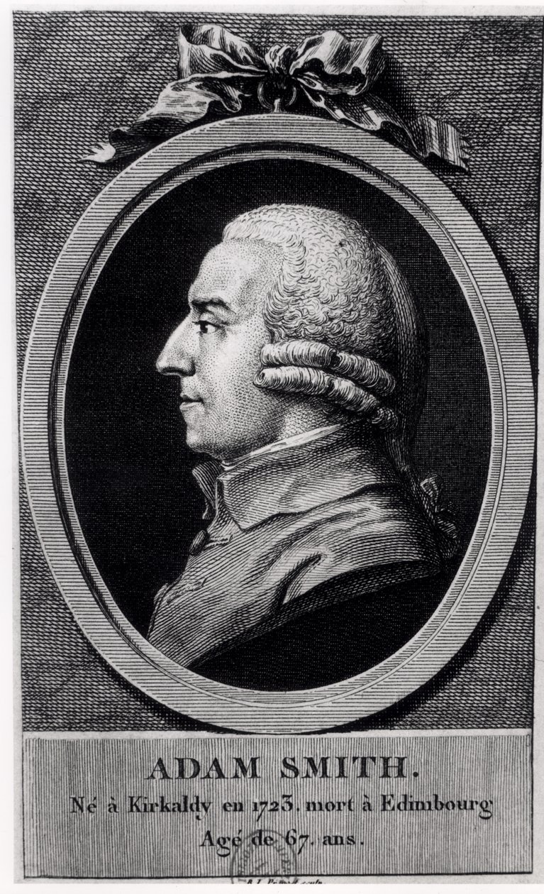 Medalhão de retrato de Adam Smith (1723-1790) de French School