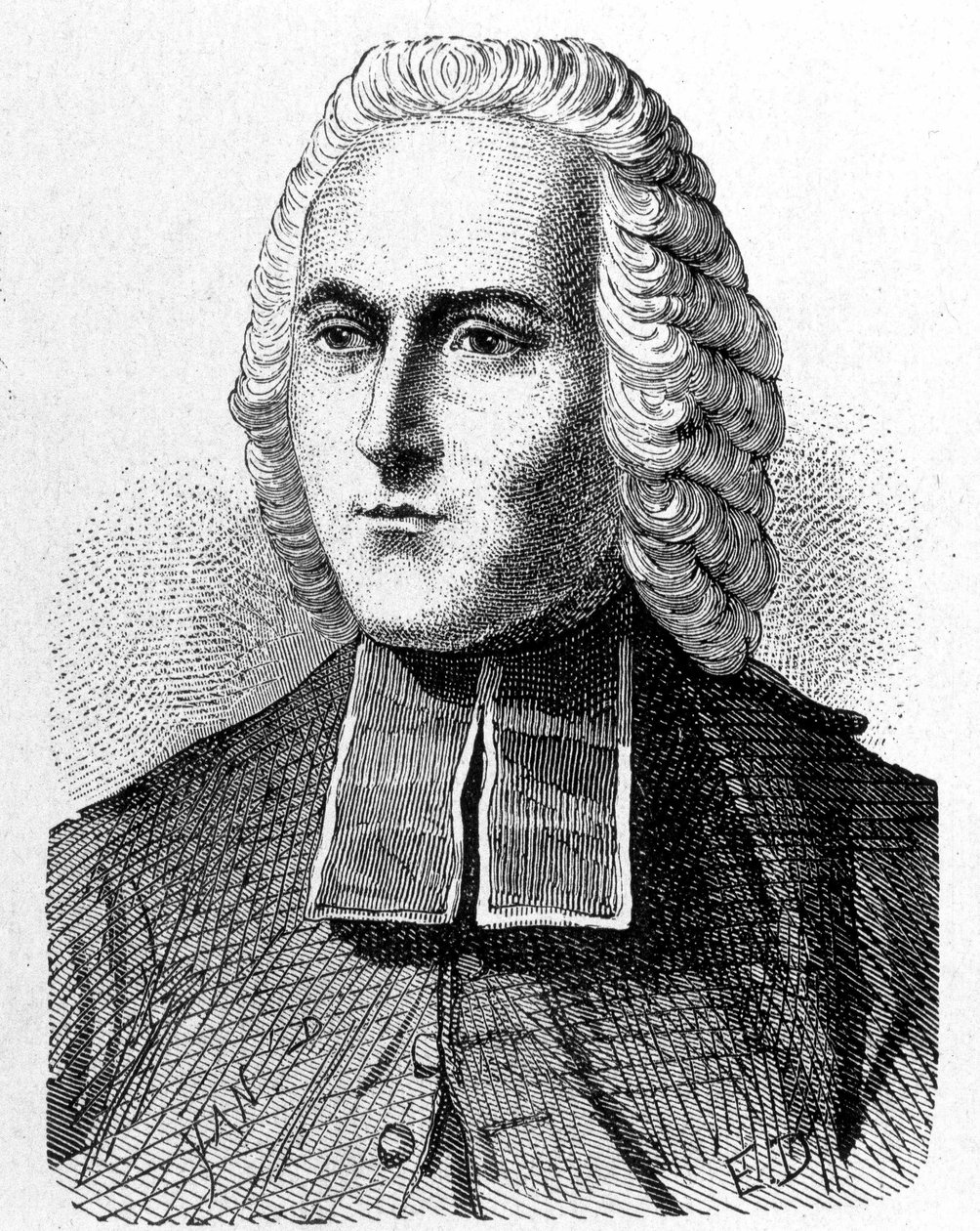 Retrato do Abade Jean Antoine (Jean-Antoine) Nollet (1700 - 1770), físico francês - em “Album de la Science; cientistas ilustres; Grandes descobertas ”” ”1896. de French School