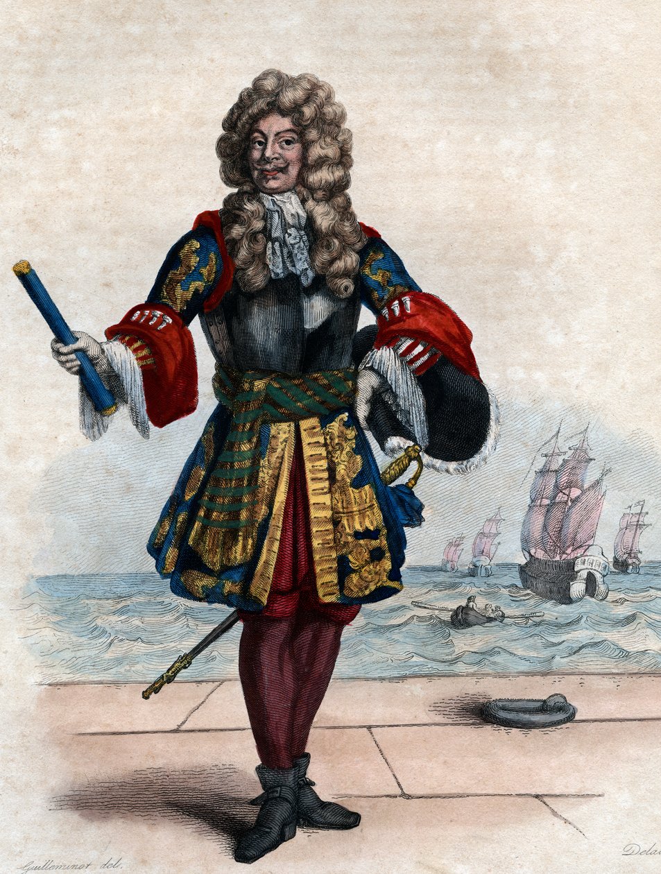 Retrato de Abraham Duquesne (1610-1688), marquês francês e oficial da Marinha. de French School