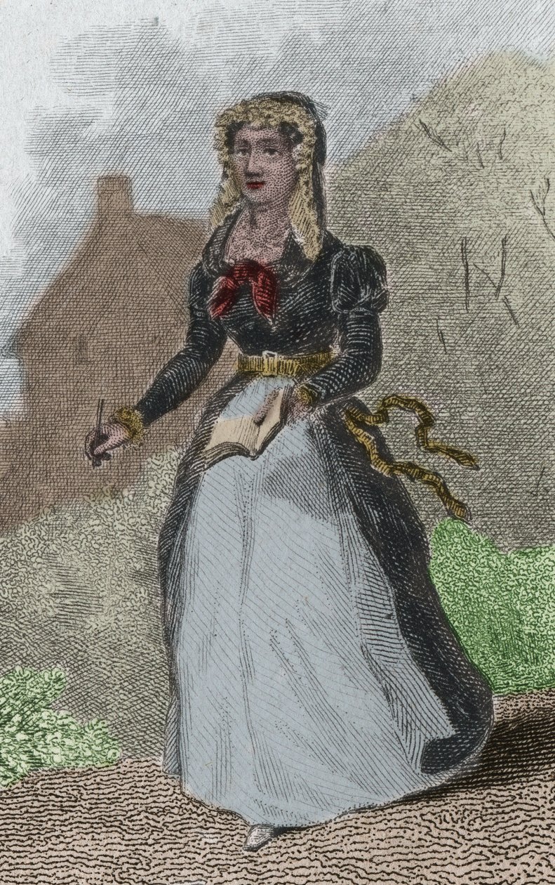 Retrato de Adelaide-Gillette (Adelaide Gillette) Dufrenoy (1765-1825) Poetisa francesa. Gravura de 1876. de French School