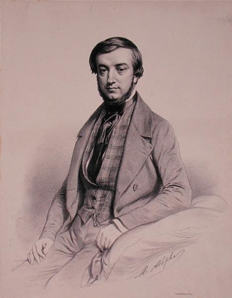 Retrato de Adolphe-Clair Lecarpentier, gravado por Marie Alexandre Alophe (1812-83) (litho) de French School