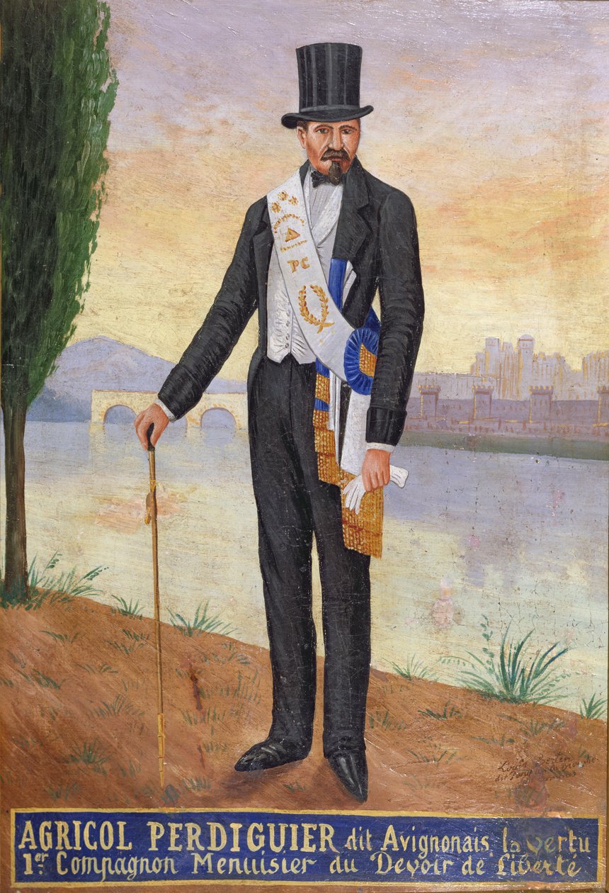 Retrato, de, Agricol, Perdiguier, sabido, como, avignonais, ficar, ligado, a, bancos, de, rio, rhone, em, avignon, c.1860-65 de French School