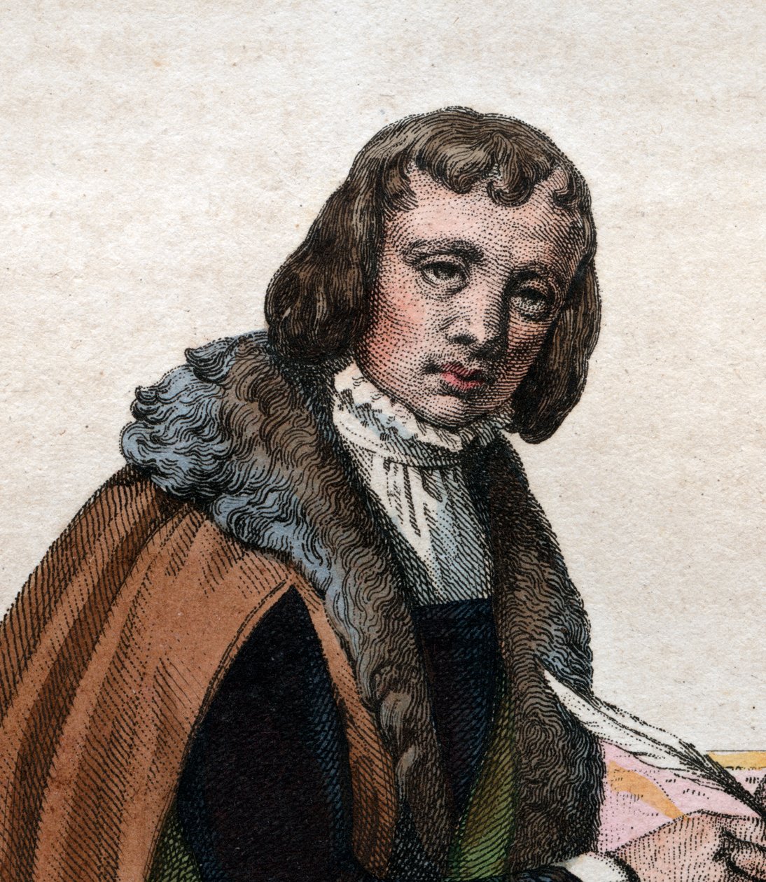 Retrato de Alain Chartier (1385-1430), poeta francês e escritor político. de French School