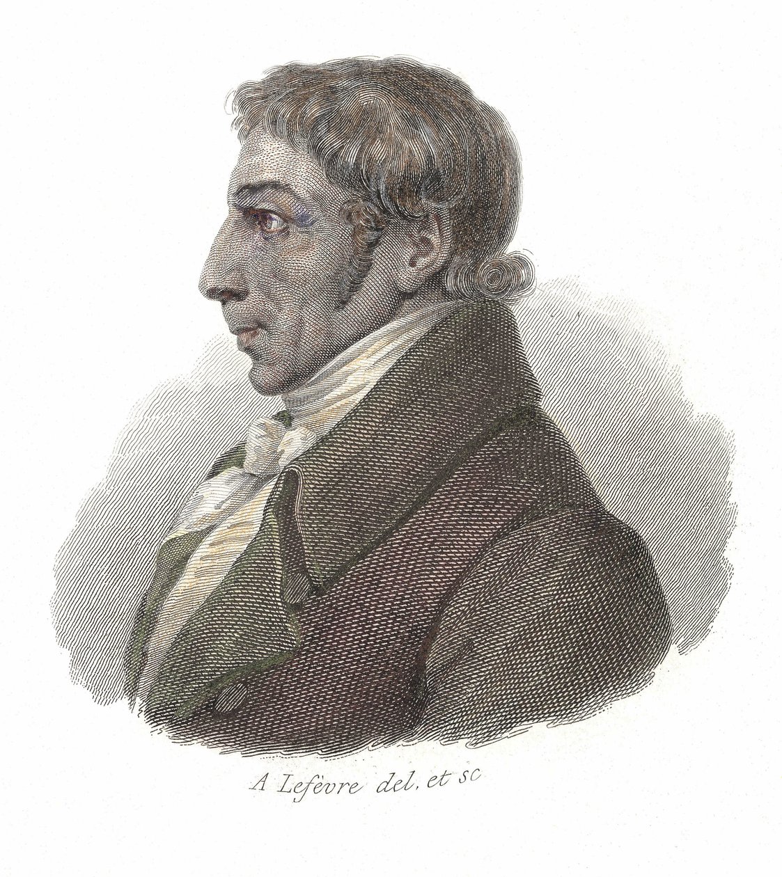 Retrato de Albrecht Daniel Thaer (1752-1828), médico e agrônomo alemão. Em "Retratos de Homens Úteis". de French School