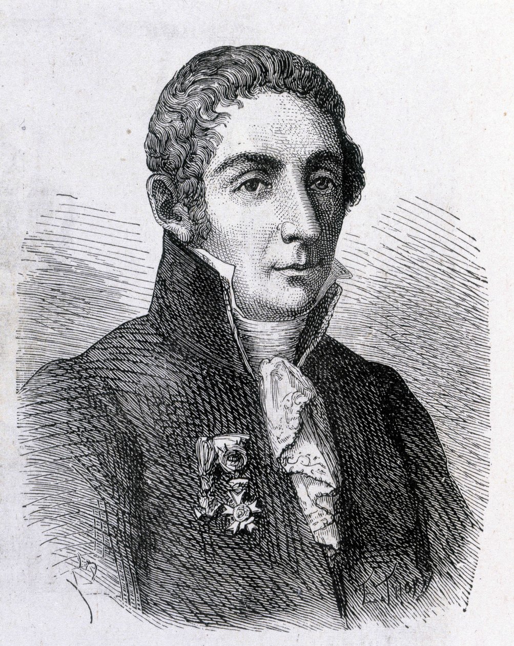 Retrato de Alessandro (Alexandre) Volta (1745 - 1827) - em "Álbum de Ciências; ilustres estudiosos; Grandes Descobertas" 1896. de French School