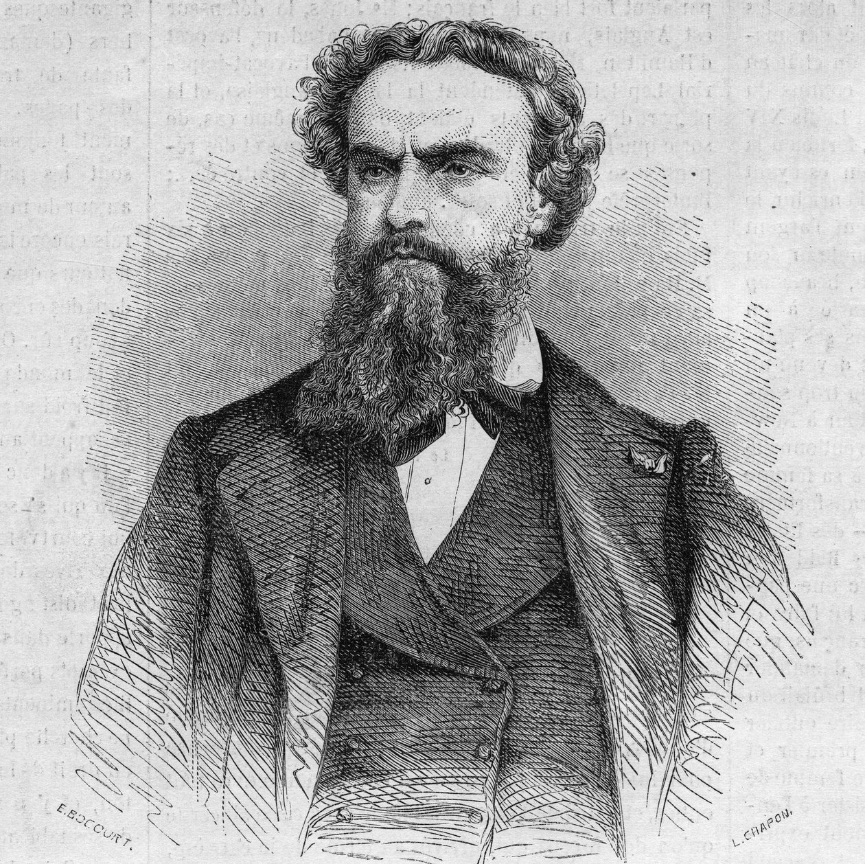 Retrato de Alexandre Cabanel (1823-1899), pintor francês. Gravura em "Le Monde Illustré" n°338 de 3 de outubro de French School