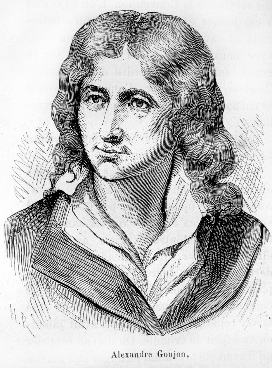 Retrato de Alexandre Goujon (1766-1795), ator da revolução francesa - em "L
