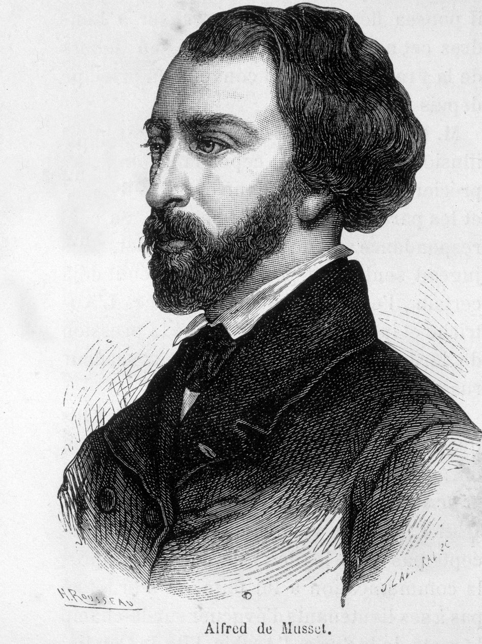 Retrato de Alfred de Musset (1810 - 1857) Escritor francês. de French School