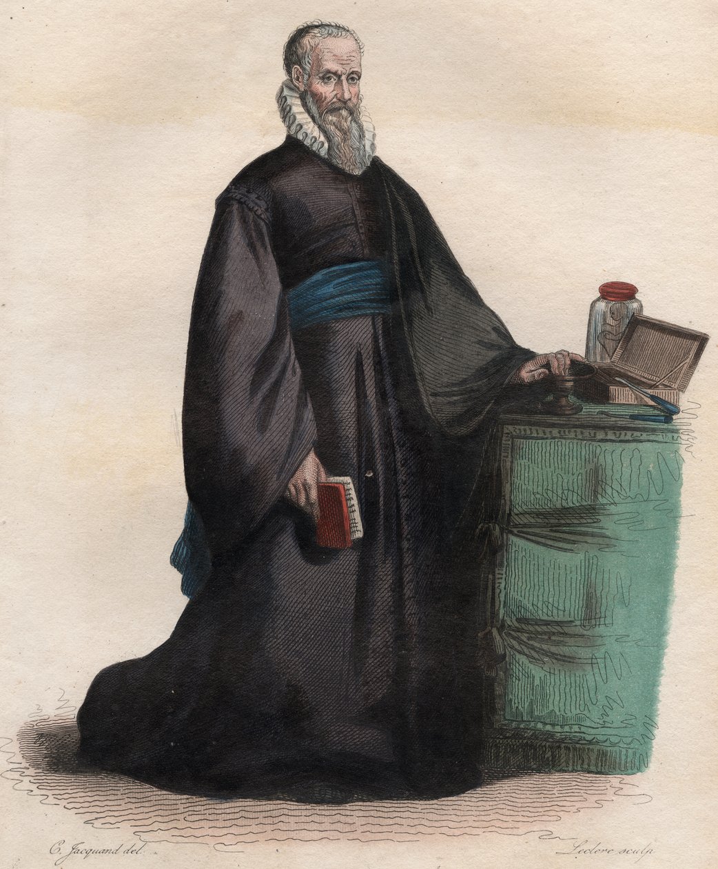 Retrato de Ambroise Pare (1509-1590), cirurgião francês. de French School