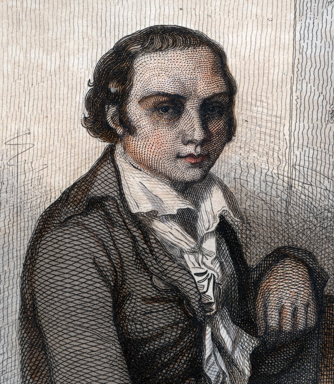 Retrato de Andre Marie Chenier (1762-1794), poeta francês. de French School