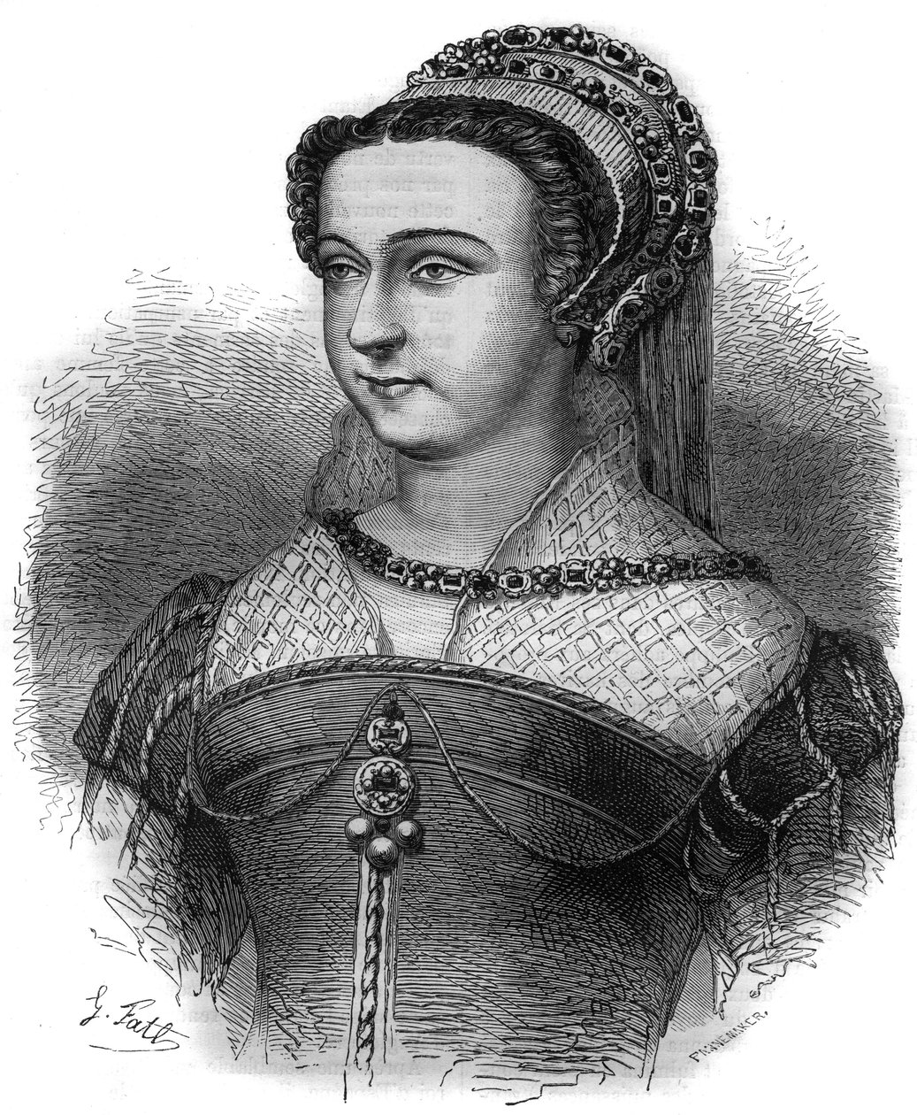 Retrato de Anne Oston, herege, dona do Papa Sixtus V (Felice Peretti conhecido como Sixtus V ou Sixtus V ou Sisto V de French School