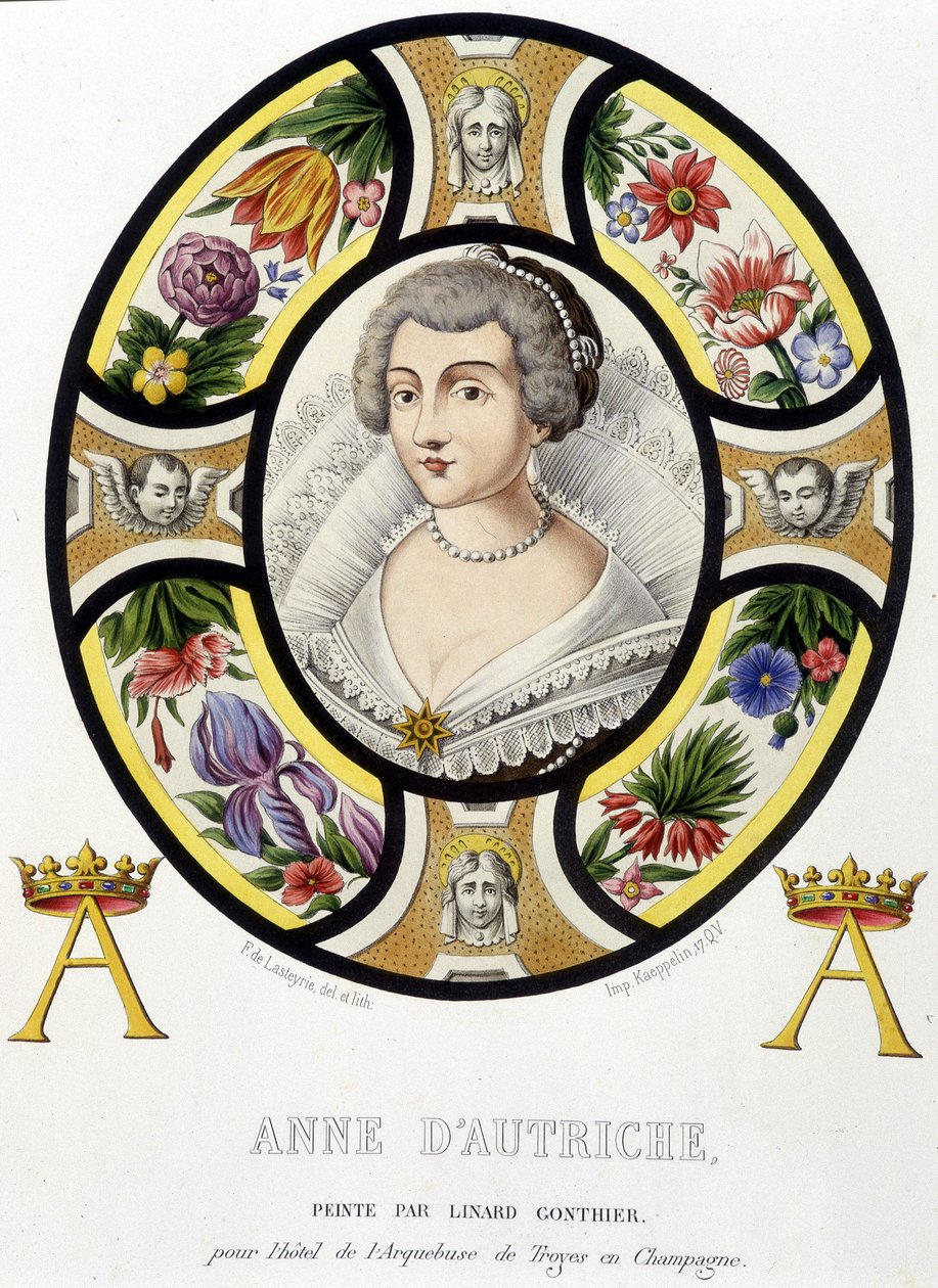 Retrato de Ana da Áustria, rainha da França (1601-1666). Fac simile d