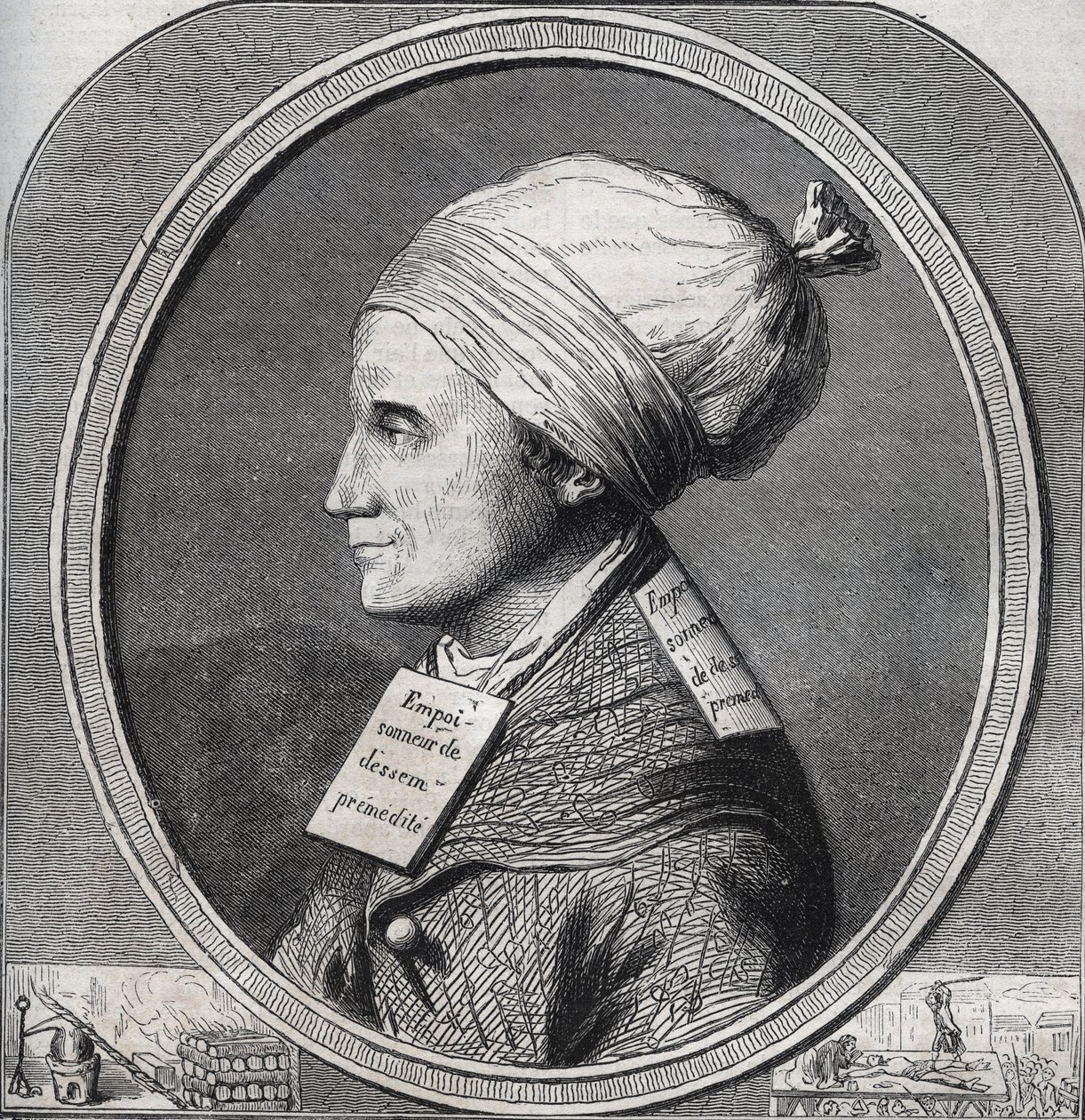 Retrato de Antoine-Francois (Antoine Francois) Desrues (1744-1777) poeta francês - Gravura em "Causes celebres de tous les peuples" de Armand Fouquier (1817-18?) 1858-1867 - coleção particular de French School