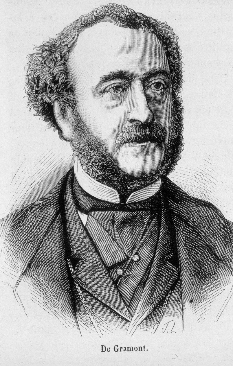 Retrato de Antoine Agenor, Duque De Gramont, diplomata e político francês (1819 - 1880) - em "L