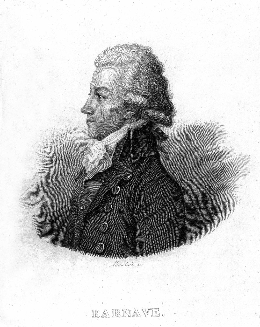 Retrato de Antoine Barnave (1761 - 1793), Revolucionário Francês - em “Revolution francaise” ”de Thiers de French School