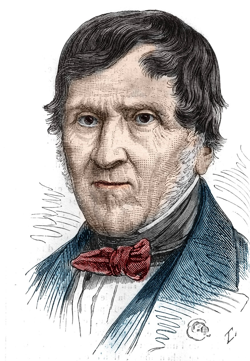 Retrato de Antoine Becquerel (1888-1878), físico francês. Gravura em "Le Monde Illustré" n°1086 de 2 de fevereiro de French School