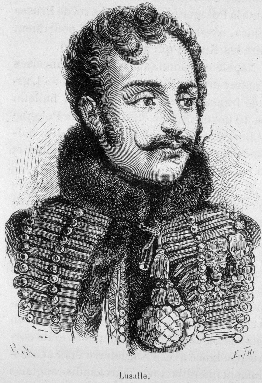 Retrato de Antoine Charles Louis, Conde de Lasalle, General francês (1777 - 1809), morto na Batalha de Wagram - em "L