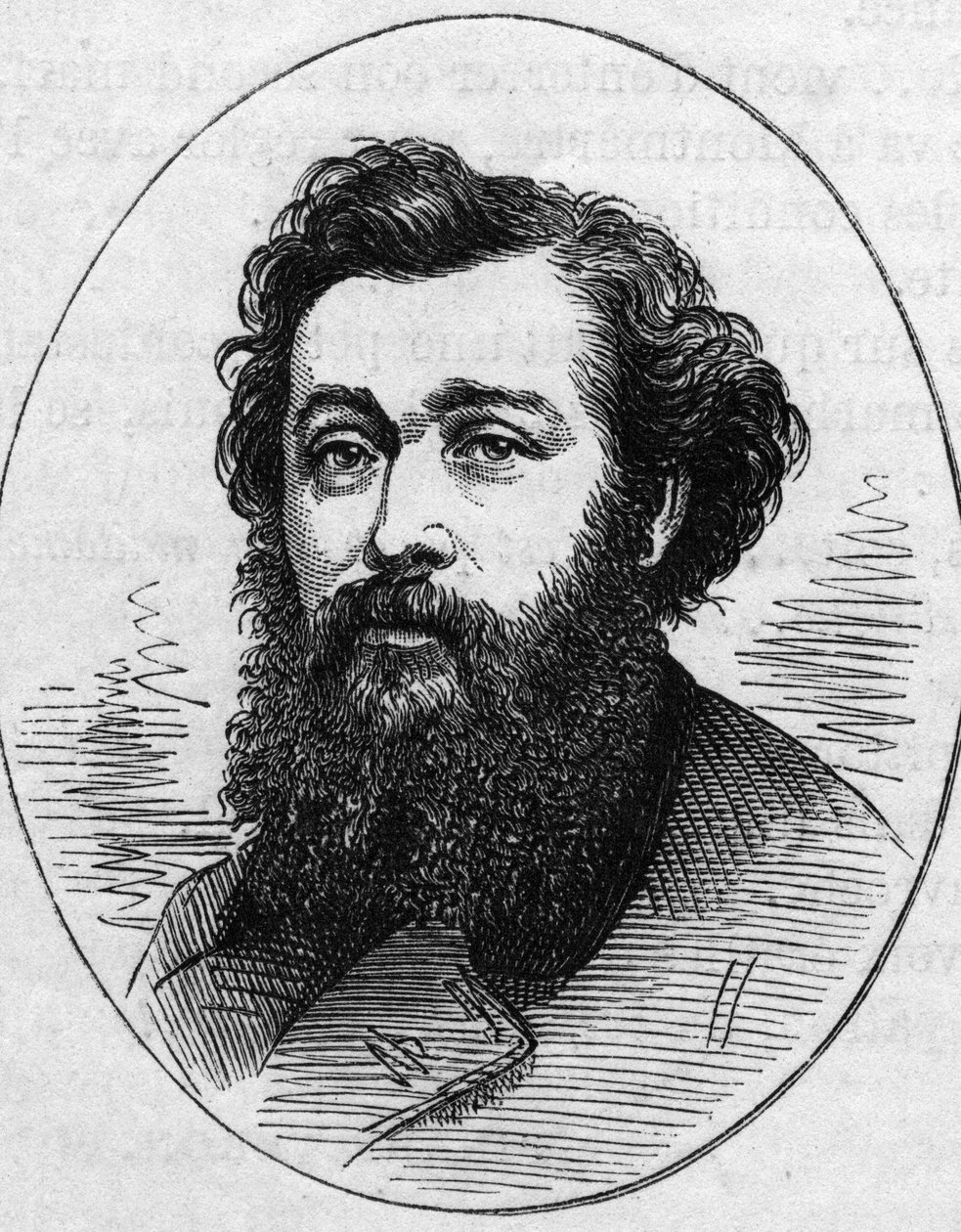 Retrato de Antoine Vollon (1833-1900), pintor francês. Gravura em "Le Monde Illustré" n°890 de 2 de Maio de 1874. de French School