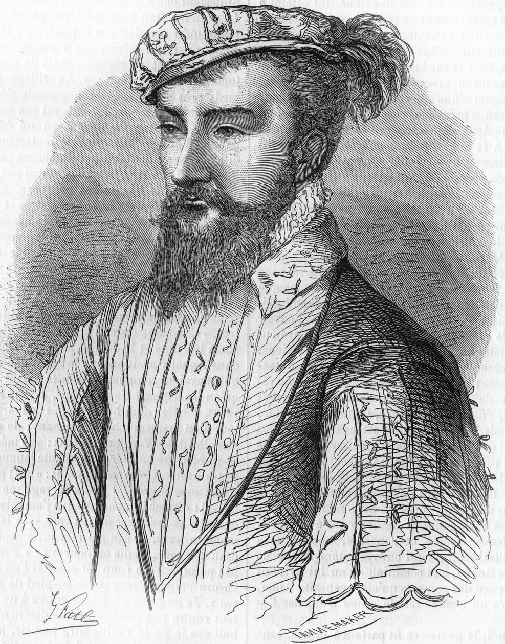 Retrato de Antoine de Bourbon (1518-1562), rei de Navarra e pai do rei Henrique IV. Em "Histoire Populaire de la France", sd. cerca de 1885. Gravura. de French School