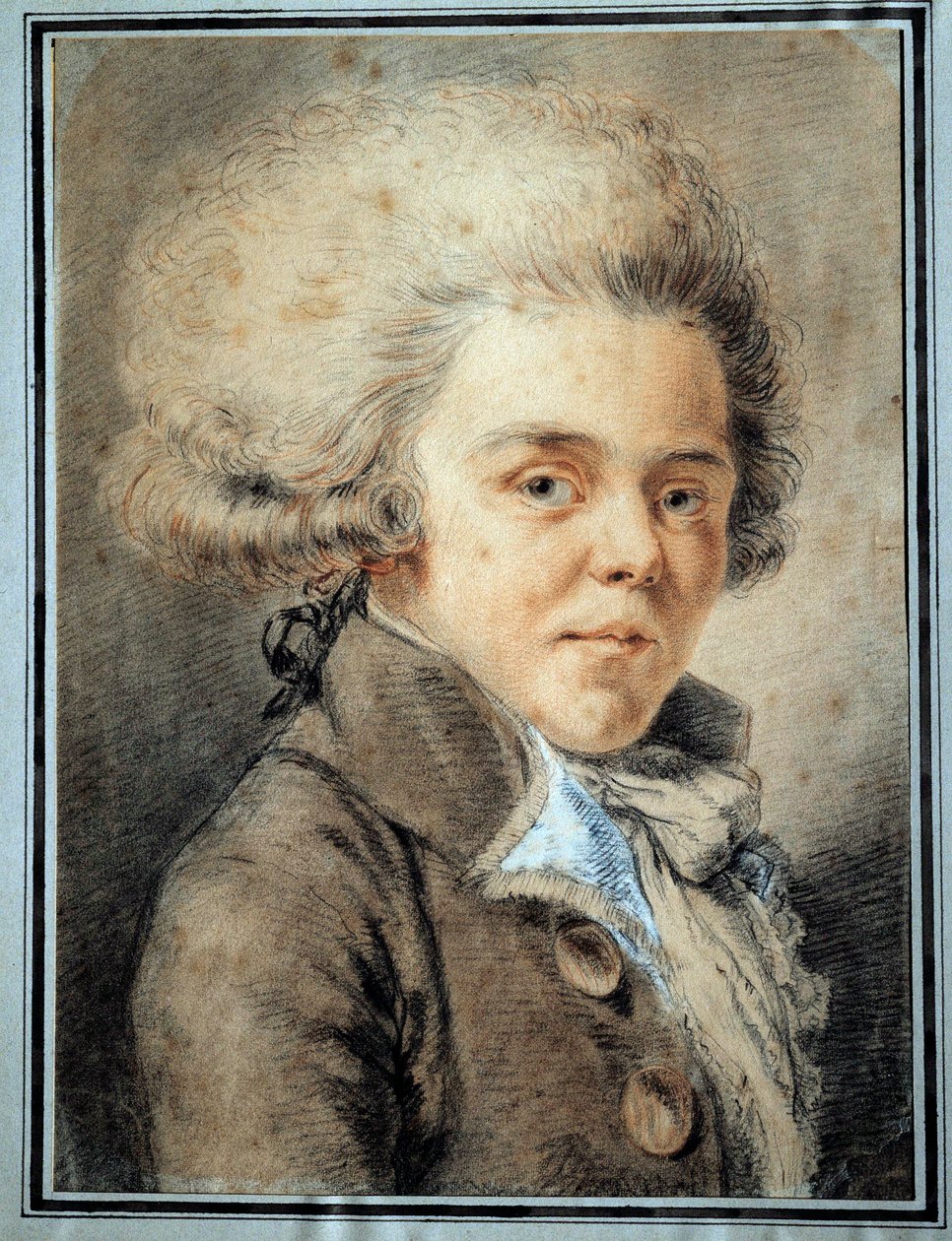 Retrato de Antoine de Rivarol (1753-1801) Polêmico e escritor francês Watercolour da escola francesa de French School
