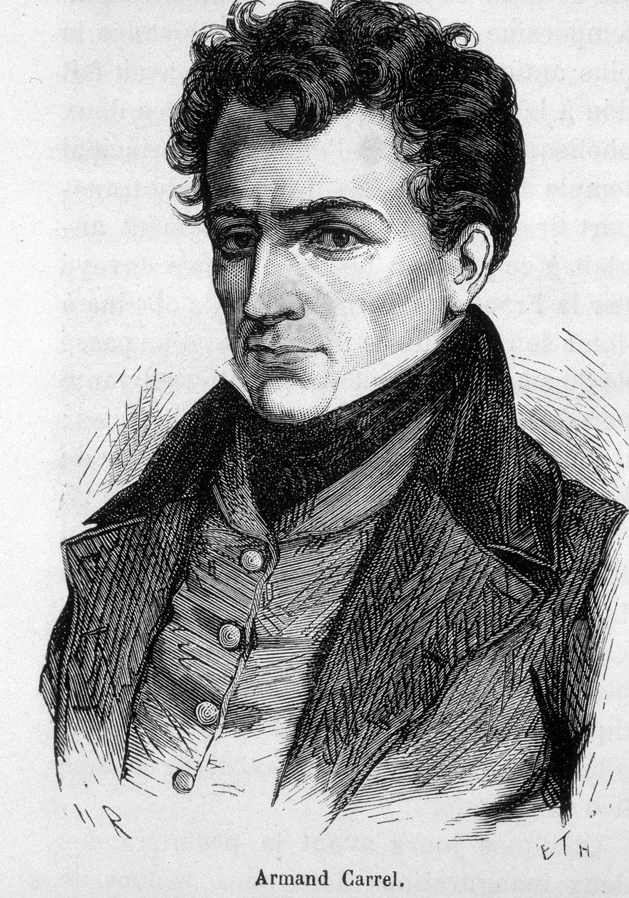 Retrato de Armand Carrel, jornalista e escritor político francês (1800-1836). de French School