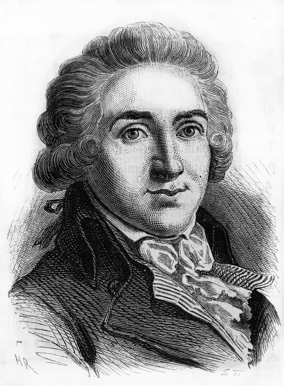 Retrato do depoimento de Armand Gensonne (1758 - 1793) da convenção. Gravura do final do século XIX. de French School