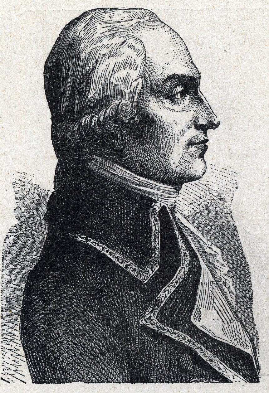 Retrato de Armand Louis de Gontaut Biron militar francais (1747-1793) Gravura de 1889. Colecção privada. de French School