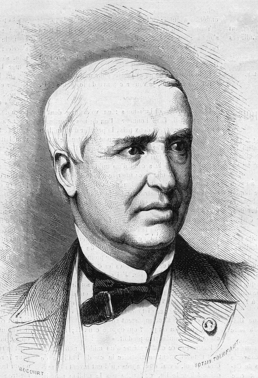 Retrato de Auguste Nelaton (1807-1873), chirugiano francês. Gravura em "Le Monde Illustré" n°859 de 27 de Setembro de 1873. de French School