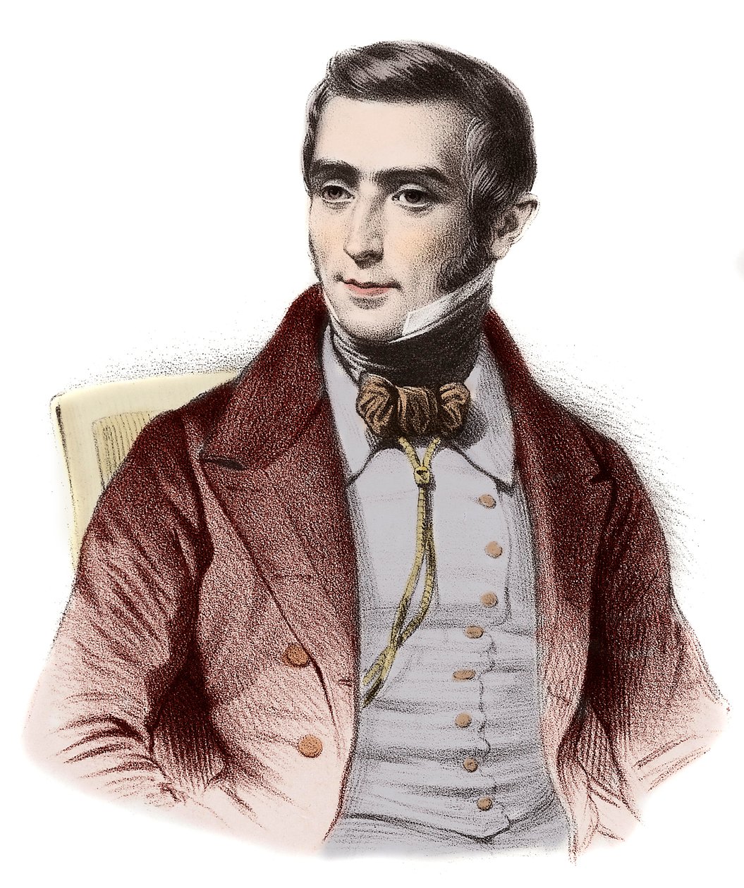 Retrato de Augustin Eugene Scribe (1791-1861), romancista francês - Retrato de Eugene Scribe (1791-1861), autor francês de comédias de moral de French School