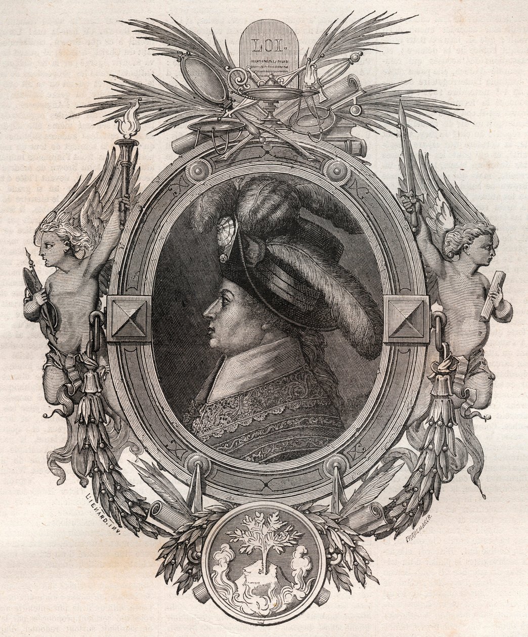 Retrato de Barthelemy Francois Marie (Marquês) (1747-1830) (Balthazar Francois, Marquês de Barthelemy) - gravura em "Nouvelle Nationale Encyclopedie" de Maurice La Charest - 1870 - de French School