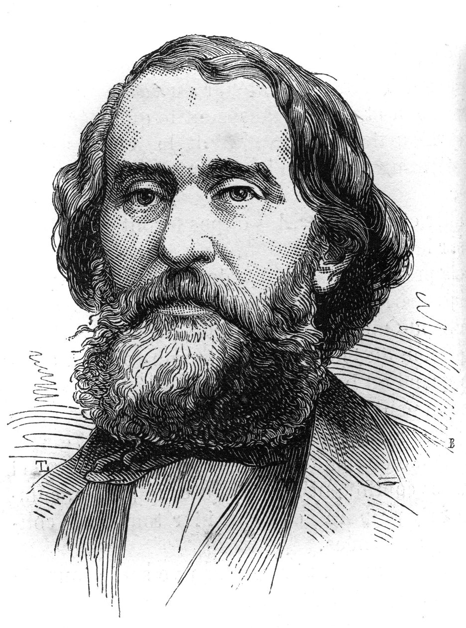 Retrato de Bartolome Mitre (1821-1906), Presidente da Argentina. Gravura em "Le Monde Illustré" n°1230 de 24 de outubro de French School