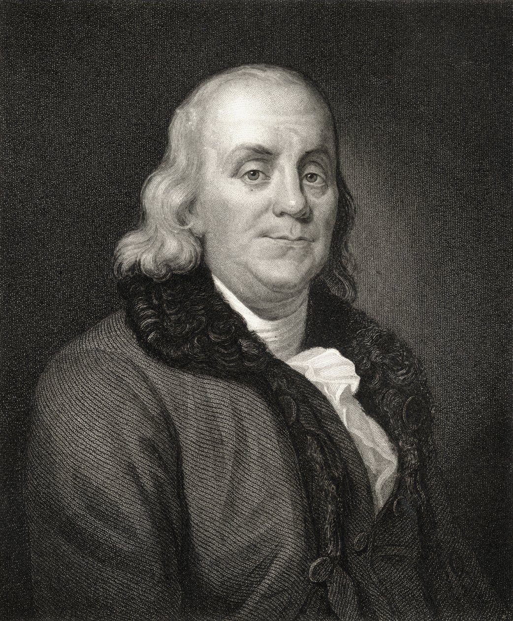 Retrato de Benjamin Franklin (gravura) de French School
