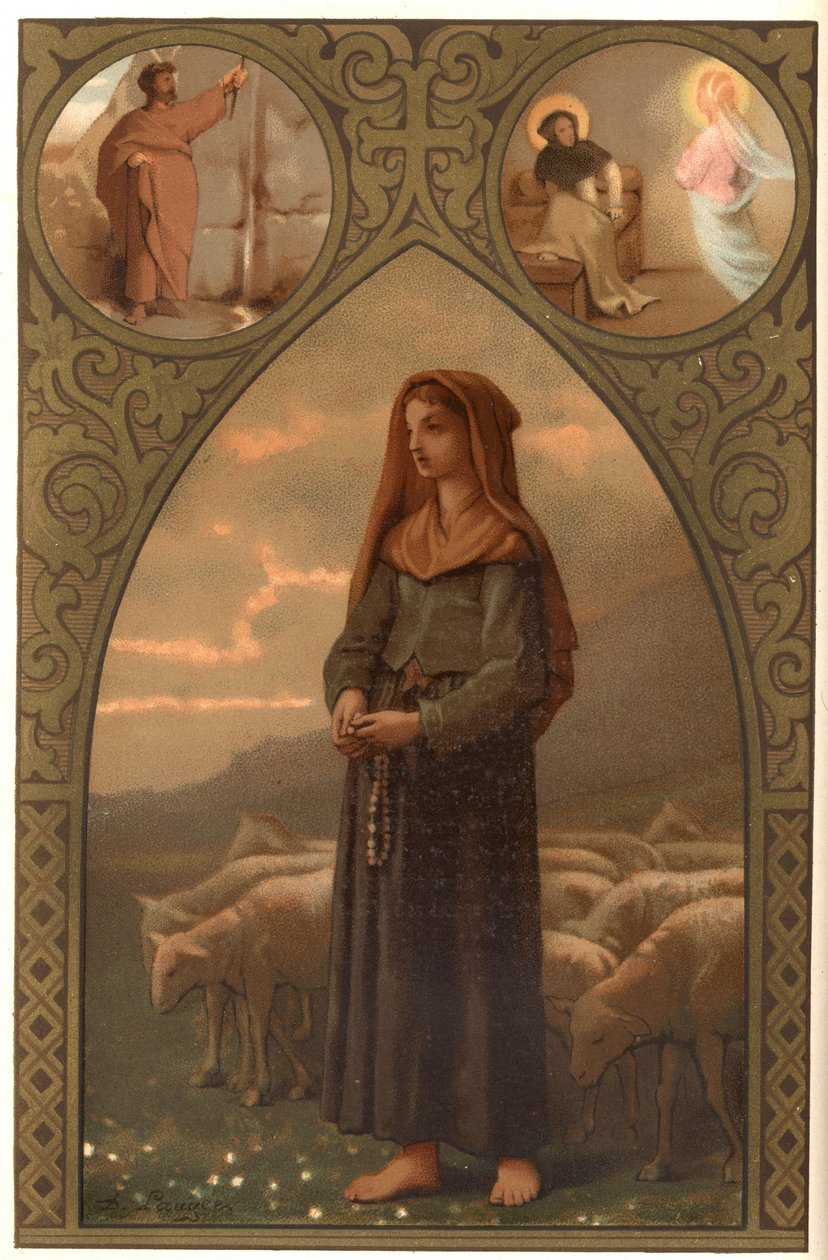 Retrato de Bernadette Soubirous (1844-1879), bergere em Lourdes, Pirinéus de Hautes (65) de French School