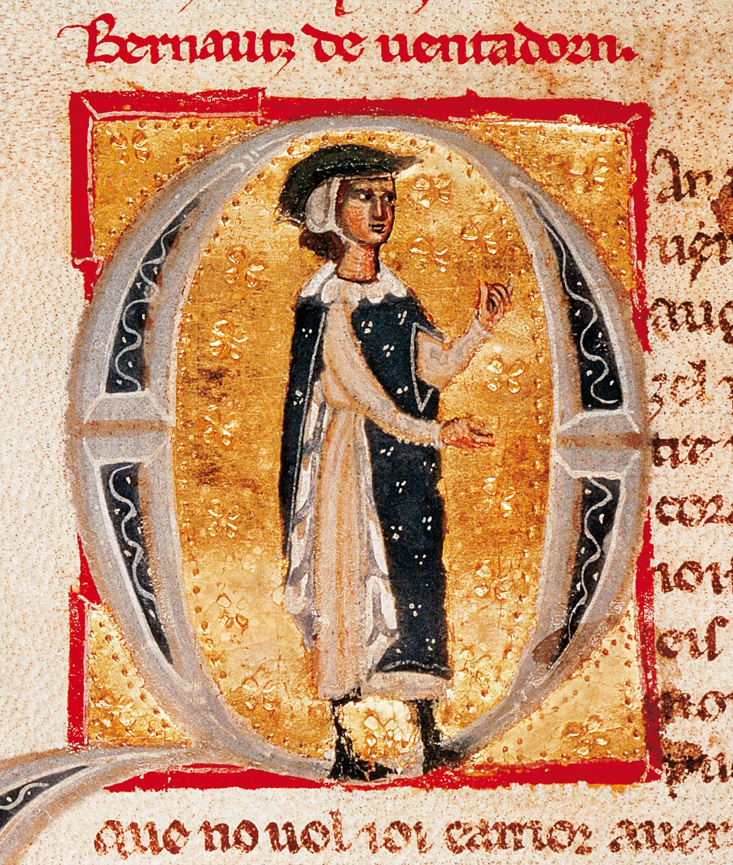 Retrato de Bernart de Ventadorn de French School