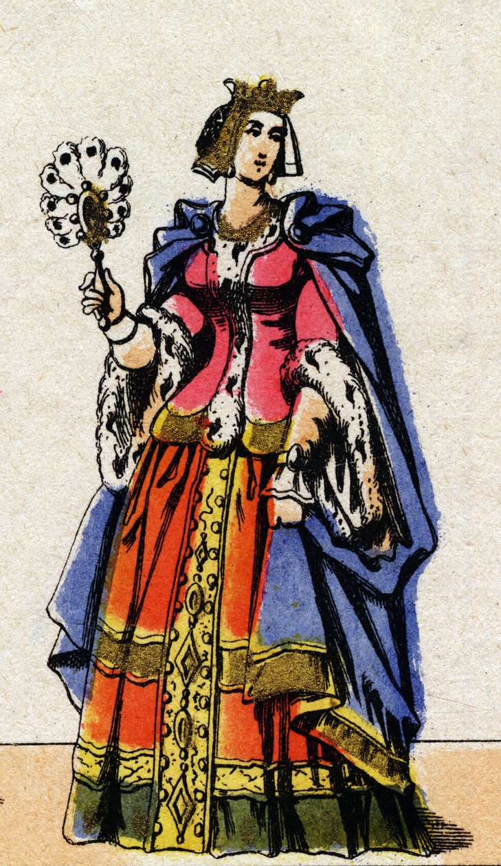 Retrato de Bona de Luxemburgo (1315-1349), esposa de João II de França. de French School